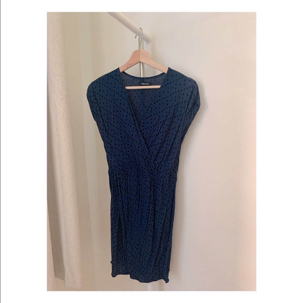 Madewell Crepe Wrap Dress in Dark Teal (Women’s XS)